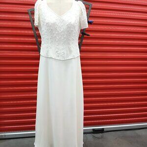 Off-White Formal Gown w Beading on Bodice